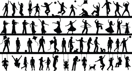 silhouettes of people