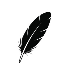 Feather Icon Silhouette – Minimalist Vector Line Art Representing Lightness, Elegance, and Creativity

