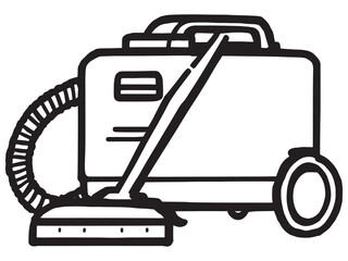 Modern Vacuum Cleaner Equipment Minimalist Vector Design