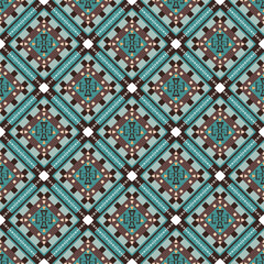 vector pattern, geometric, seamless, Aztec and Navajo concept, green tones and ethnic motifs, native american tribes, decoration design, fabric, background, wallpaper, print, modern traditional style.