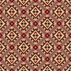 vector pattern, seamless tribal, with geometric motifs, brown, Aztec and traditional Native American designs, ideal for fabric printing, wallpaper and decor, textiles, ethnic and boho fashion.