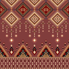 vector pattern, seamless tribal, with geometric motifs, brown, Aztec and traditional Native American designs, ideal for fabric printing, wallpaper and decor, textiles, ethnic and boho fashion.