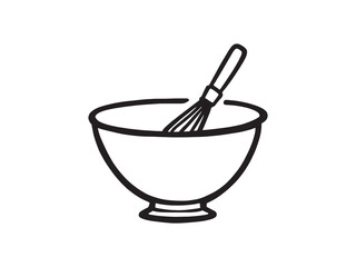Outline Sketch Of Kitchen Mixing Bowl