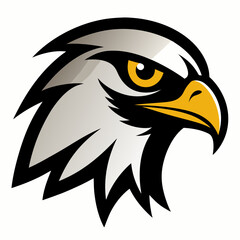 Stylized eagle head logo with sharp features and intense yellow eye
