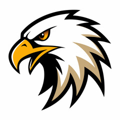 Aggressive eagle head logo with fierce expression and sharp beak