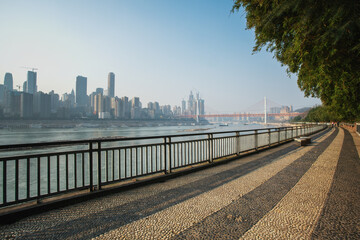 Fototapeta premium Cityscape Promenade with River View