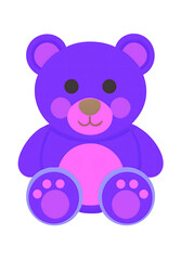 Obraz premium Ursinho de pelúcia roxo. Teddy bear. PNG