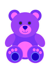 Obraz premium Ursinho de pelúcia roxo. Teddy bear. PNG