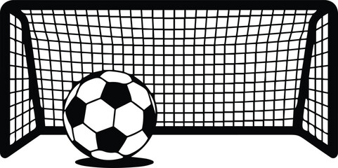 Soccer Ball in Goal Net | Football Scoring Moment Vector or Photo Illustration