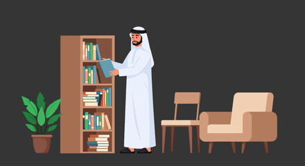 Abstract Silhouette Vector Art of People and Book Vector Illustration