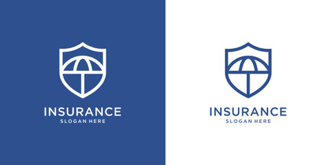 Shield Insurance Business Logo Template.