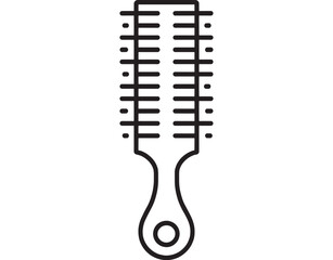 Simple elegant hairbrush line art vector illustration
