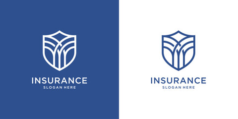 Shield Insurance Business Logo Template.