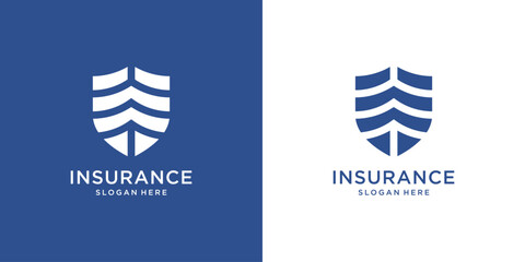 Shield Insurance Business Logo Template.