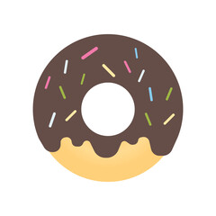 chocolate donuts with delicious sprinkles.stock illustration
