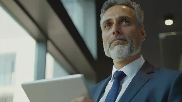 Man wearing suit in office environment