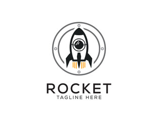 Modern Rocket Logo design template. Rocket illustration vector icon