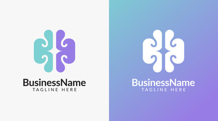 modern abstract colorful brain logo icon