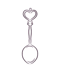 Vintage Teaspoon Line Art