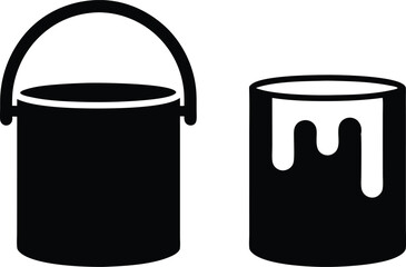 rendering reveals a paint bucket with a handle and a can overflowing