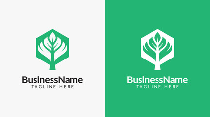 Abstract nature tree logo vector design. Creative organic and minimalism logotype icon symbol