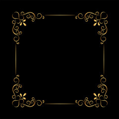 Ornamental Floral Square Frame Art Vintage