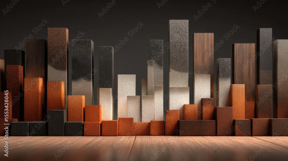 Poster An engaging D bar graph illustrating market trends, with detailed textures on the bars and a gradient color scheme that enhances the visual impact of the data.