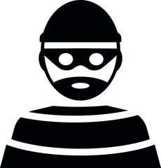Masked robber icon or Thief symbol.