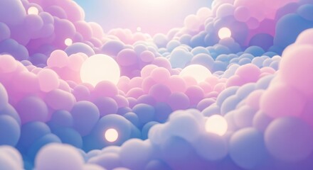 Dreamlike Pastel Cloudscape: A Serene Digital Art