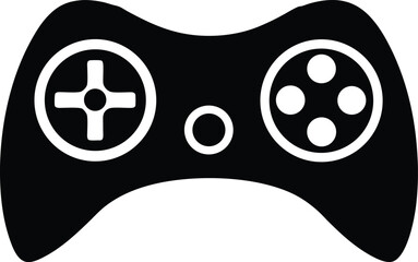 Black joystick silhouette exhibits a transparent background, designed for video gaming applications and interactive experiences
