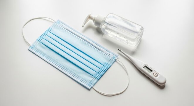 Essential Hygiene Kit: Face Mask, Hand Sanitizer, and Digital Thermometer