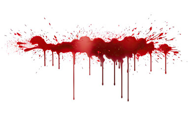 Red paint splatter with drip effect isolated on transparent background Remove png