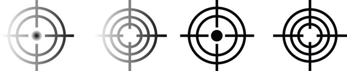 Target cursor icon, Crosshairs icon set, Sniper target aim shoot icon collection, Destination target icon. Aim sniper shoot icon