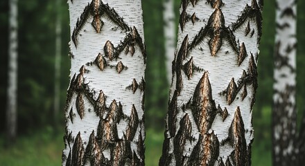 Birch Forest:Nature's Intricate Design