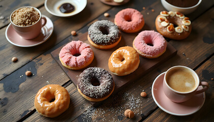 cup of coffee and donuts