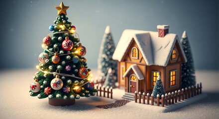 Winter Wonderland: Christmas Tree and Cozy Home