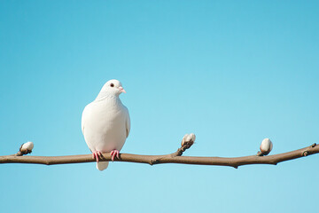 pigeon on a branch. Generative AI