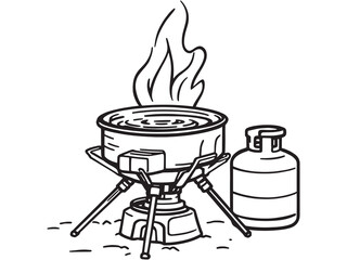 Simple Stove Outline Icon Vector Art