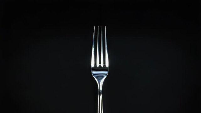 A single silver fork set against a dark backdrop