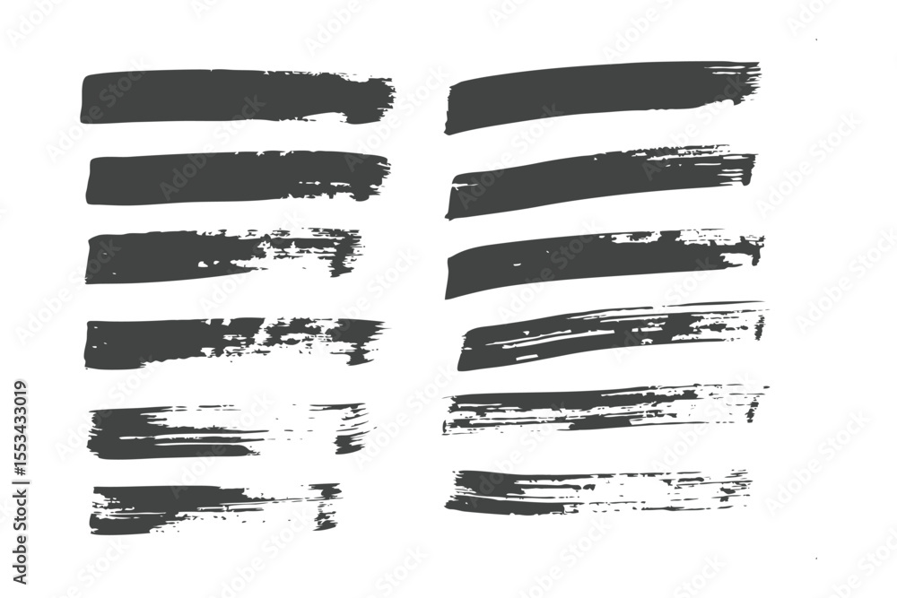 Poster brush strokes: abstract and dynamic collection of brush strokes, each stroke displays a unique textu