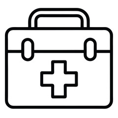 Obraz premium Emergency Medical Kit Outline – White Background