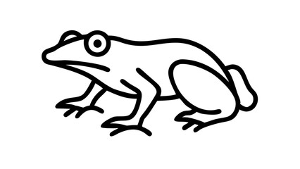 Naklejka premium vector line art of frog on white background