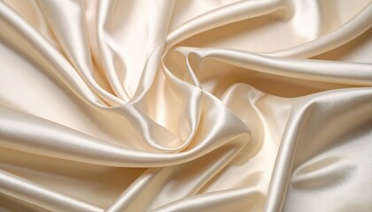 Fototapeta premium Cream Satin Fabric Texture Close Up