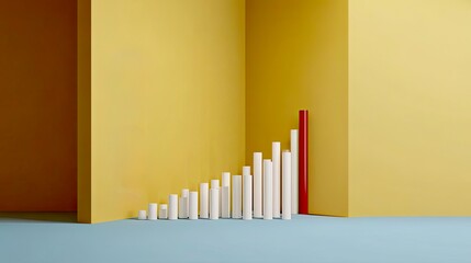 Obraz premium Minimalist Growth Chart in Vibrant Workspace
