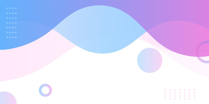 Banner bakground blue and purple gradations waves line shape.colorful