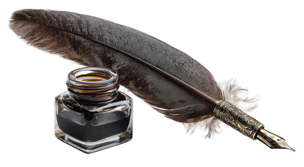 Quill pen and inkwell
