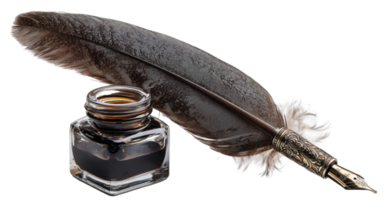 Quill pen and inkwell