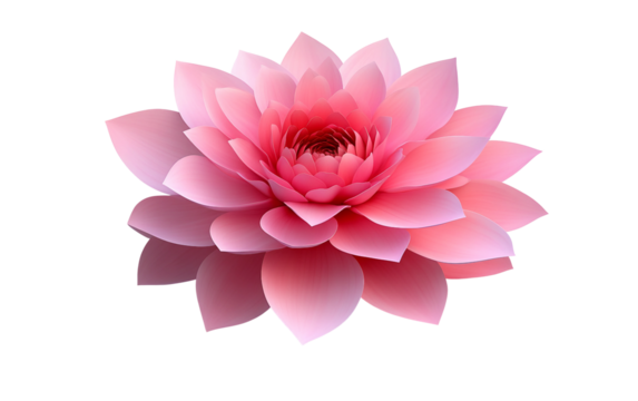 Bright pink dahlia flower showcasing multiple layers of vibrant petals in a full blooming display isolated on transparent background PNG
