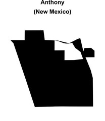 Anthony (New Mexico) blank outline map