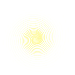 Glowing Yellow Spiral Light Effect – Abstract Energy Swirl on Transparent Background